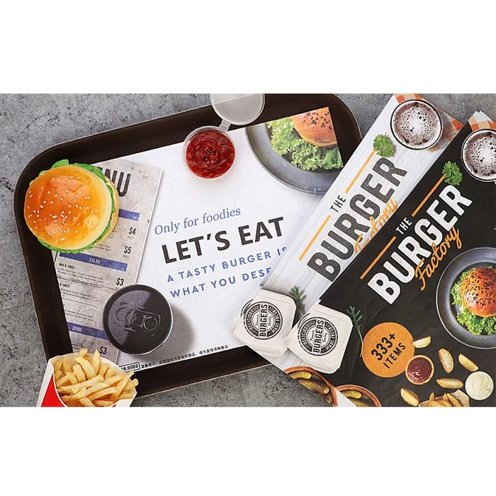 Dining Table Paper Placement For Food Serve